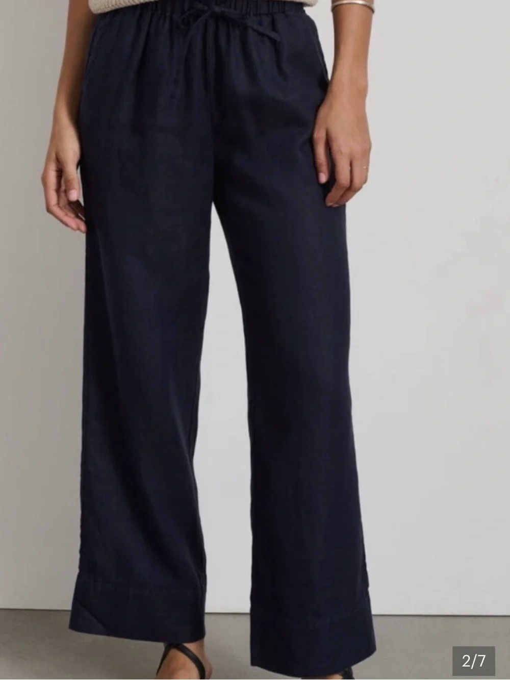 Alex Mill Riley Linen pant dark navy
